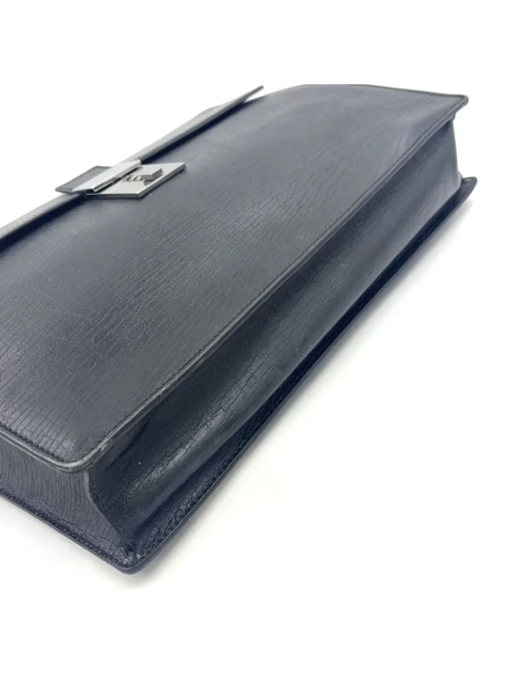 Gucci Guccissima Leather Black Business Bag Silver